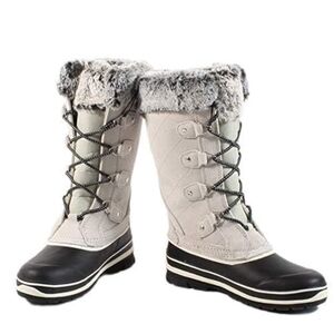 Khombu Emilly Suede Leather Faux Fur Winter Snow Apres Ski Boots, Sz 7